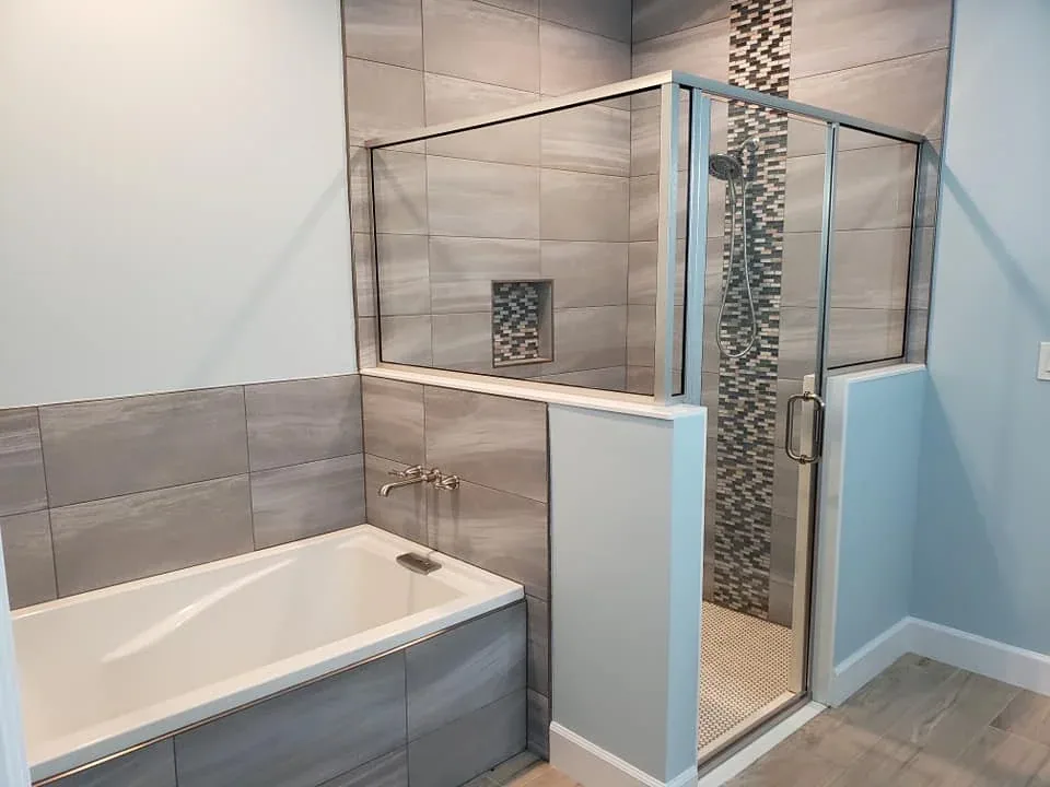 Drop in tub wall faucet framed shower in Rockledge